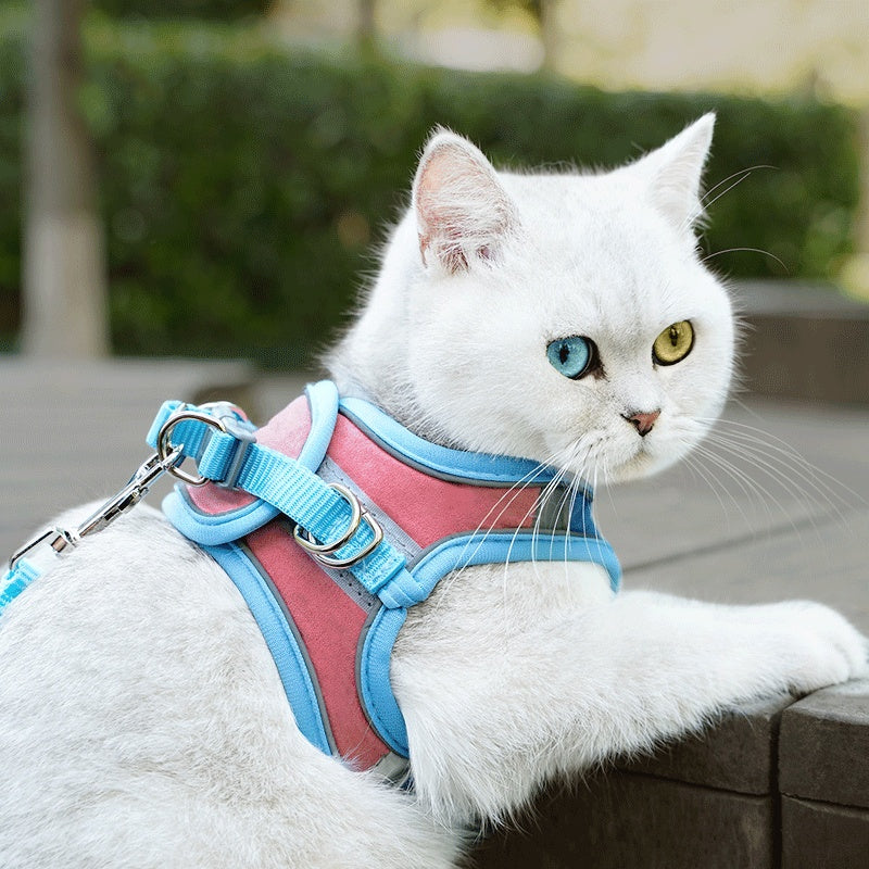 Cat Chest Harness With Luminous Reflective Cat Harness with Leash