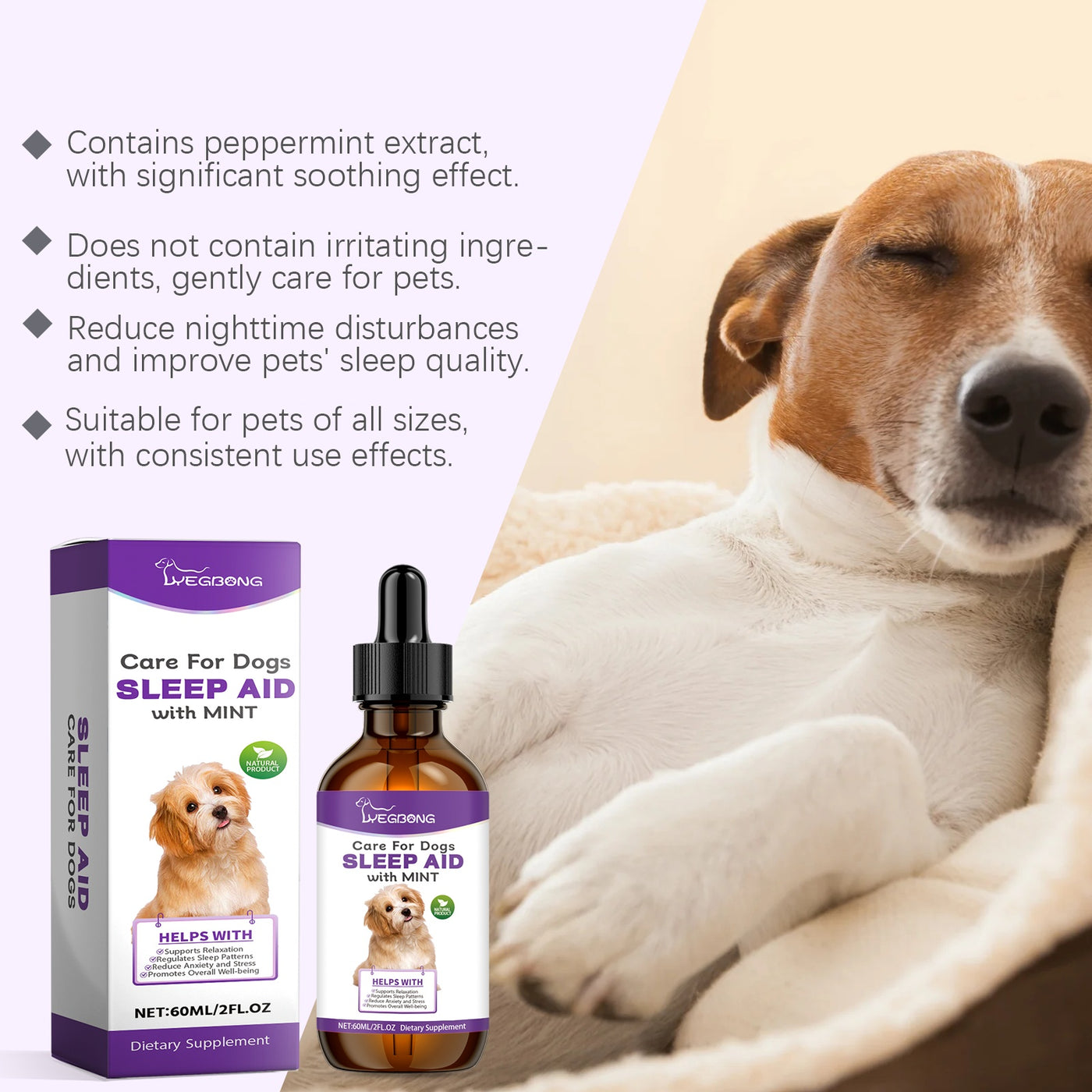Caring For Dogs' Nightime Sleep, Pet Sleep Care Drops, Supplements